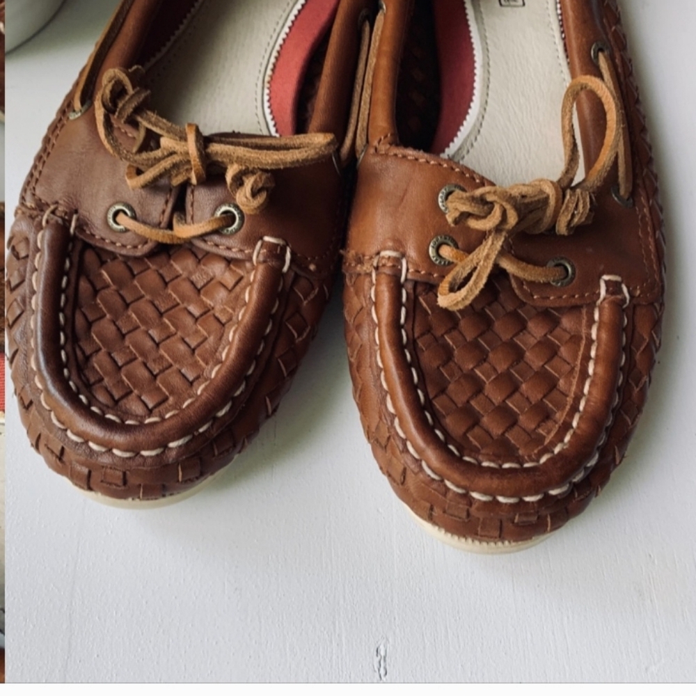 Sperry Top Sider Audrey Cognac Leather Boat Shoes